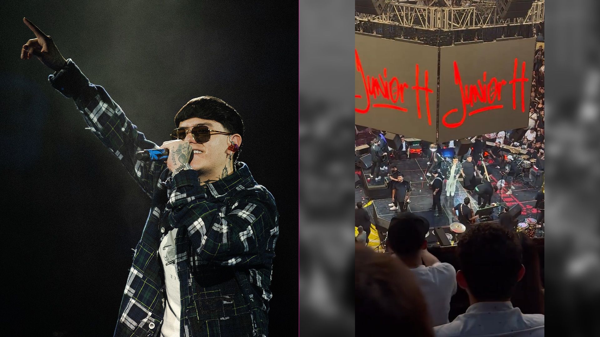 ¡Lo silenciaron!; Le apagan el micrófono a Junior H en pleno show por interpretar corridos