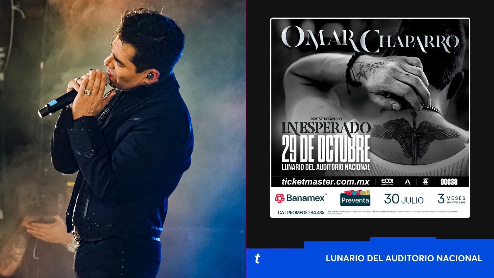 Omar Chaparro es tundido en críticas tras anunciar concierto en el Lunario de CDMX